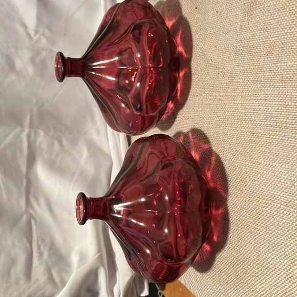 New. IKEA. 2 pc set of Jeanie style raspberry- rosey red glass vases can be - Picture 12 of 13